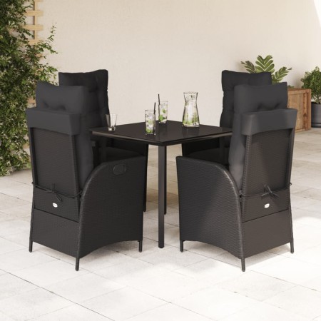 Set de muebles jardín 5 pzas con cojines ratán sintético negro by , Garden sets - Ref: Foro24-3213185, Price: 505,59 €, Disco...