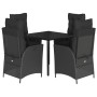 Set de muebles jardín 5 pzas con cojines ratán sintético negro by , Garden sets - Ref: Foro24-3213185, Price: 505,59 €, Disco...