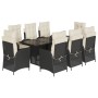 Set de comedor de jardín 9 pzas y cojines ratán sintético negro by , Garden sets - Ref: Foro24-3213113, Price: 1,00 €, Discou...