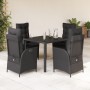 Set de muebles jardín 5 pzas con cojines ratán sintético negro von , Gartensets - Ref: Foro24-3213068, Preis: 597,80 €, Rabat...