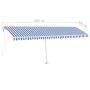 Blaue und weiße automatische Standmarkise 600x300 cm von vidaXL, Markisen - Ref: Foro24-3069606, Preis: 626,05 €, Rabatt: %