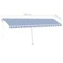 Toldo de pie automático azul y blanco 600x300 cm de vidaXL, Toldos - Ref: Foro24-3069606, Precio: 658,06 €, Descuento: %