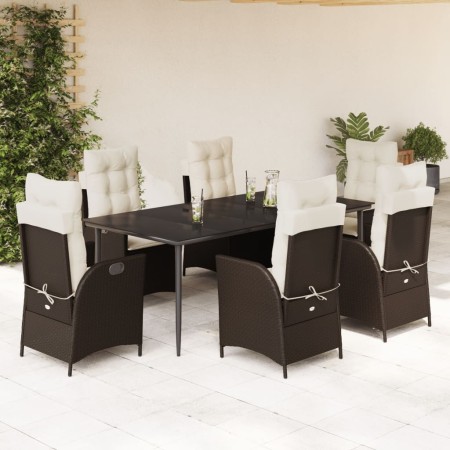 Set comedor de jardín 7 pzas con cojines ratán sintético marrón by , Garden sets - Ref: Foro24-3213201, Price: 1,00 €, Discou...