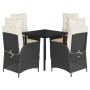 Set de muebles jardín 5 pzas con cojines ratán sintético negro von , Gartensets - Ref: Foro24-3213166, Preis: 535,64 €, Rabat...