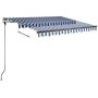 Manuell einziehbare Markise mit blauer und weißer LED 350x250 cm von vidaXL, Markisen - Ref: Foro24-3069721, Preis: 503,06 €,...