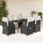Set de comedor de jardín 7 pzas y cojines ratán sintético negro von , Gartensets - Ref: Foro24-3212957, Preis: 822,76 €, Raba...