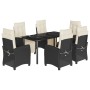 Set de comedor de jardín 7 pzas y cojines ratán sintético negro von , Gartensets - Ref: Foro24-3212957, Preis: 822,76 €, Raba...