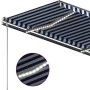 Manual retractable awning with blue and white LED 350x250 cm by vidaXL, Awnings - Ref: Foro24-3069721, Price: 520,77 €, Disco...