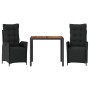 Set comedor de jardín 3 pzas con cojines ratán sintético negro von , Gartensets - Ref: Foro24-3213338, Preis: 374,19 €, Rabat...