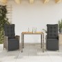 Set comedor de jardín 3 piezas con cojines ratán sintético gris by , Garden sets - Ref: Foro24-3213344, Price: 388,81 €, Disc...