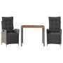 Set comedor de jardín 3 piezas con cojines ratán sintético gris by , Garden sets - Ref: Foro24-3213344, Price: 388,81 €, Disc...