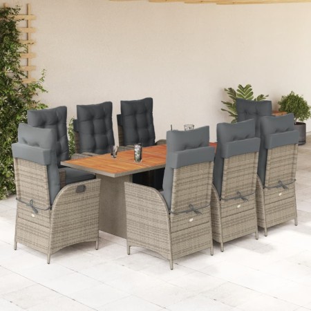 Set comedor jardín 9 pzas y cojines ratán sintético gris von , Gartensets - Ref: Foro24-3213371, Preis: 1,00 €, Rabatt: %