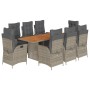 Set comedor jardín 9 pzas y cojines ratán sintético gris von , Gartensets - Ref: Foro24-3213371, Preis: 1,00 €, Rabatt: %