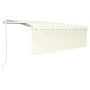 Automatic retractable awning with blind 4.5x3 m cream color by vidaXL, Awnings - Ref: Foro24-3069327, Price: 436,25 €, Discou...