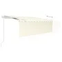 Automatic retractable awning with blind 4.5x3 m cream color by vidaXL, Awnings - Ref: Foro24-3069327, Price: 436,25 €, Discou...