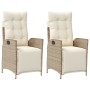 Sillones reclinables jardín con reposapiés 2 uds ratán PE beige by , Garden chairs - Ref: Foro24-365292, Price: 253,33 €, Dis...