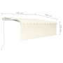 Automatic retractable awning with blind 4.5x3 m cream color by vidaXL, Awnings - Ref: Foro24-3069327, Price: 511,88 €, Discou...