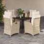 Set comedor de jardín 5 pzas con cojines ratán sintético beige von , Gartensets - Ref: Foro24-3213236, Preis: 594,01 €, Rabat...
