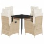 Set comedor de jardín 5 pzas con cojines ratán sintético beige von , Gartensets - Ref: Foro24-3213236, Preis: 594,01 €, Rabat...