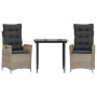 Set comedor de jardín 3 pzas cojines ratán sintético gris claro by , Garden sets - Ref: Foro24-3213274, Price: 325,43 €, Disc...