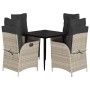 Set comedor de jardín 5 pzas cojines ratán sintético gris claro von , Gartensets - Ref: Foro24-3213276, Preis: 549,75 €, Raba...