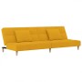 Sofá cama de 2 plazas con dos almohadas tela color amarillo von , Sofas - Ref: Foro24-375797, Preis: 246,33 €, Rabatt: %