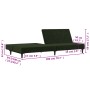 Sofá cama de 2 plazas terciopelo verde oscuro by , Sofas - Ref: Foro24-375734, Price: 231,59 €, Discount: %