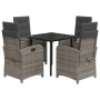 Set comedor de jardín 5 piezas con cojines ratán sintético gris by , Garden sets - Ref: Foro24-3212361, Price: 513,31 €, Disc...