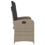 Sillón reclinable de jardín con cojines ratán sintético gris by , garden benches - Ref: Foro24-368221, Price: 150,72 €, Disco...