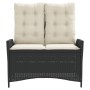 Sillón reclinable de jardín con cojines ratán sintético negro von , Gartenbänke - Ref: Foro24-368235, Preis: 142,68 €, Rabatt: %