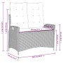 Sillón reclinable de jardín con cojines ratán sintético negro von , Gartenbänke - Ref: Foro24-368235, Preis: 142,68 €, Rabatt: %