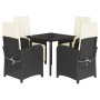 Set de muebles jardín 5 pzas con cojines ratán sintético negro by , Garden sets - Ref: Foro24-3212302, Price: 578,08 €, Disco...