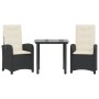 Set comedor de jardín 3 pzas con cojines ratán sintético negro de , Conjuntos de jardín - Ref: Foro24-3212300, Precio: 308,95...