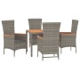 Set comedor de jardín 5 piezas con cojines ratán sintético gris von , Gartensets - Ref: Foro24-3157536, Preis: 484,64 €, Raba...