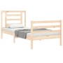 Estructura de cama con cabecero madera maciza 90x200 cm de vidaXL, Camas y somieres - Ref: Foro24-3194686, Precio: 89,13 €, D...
