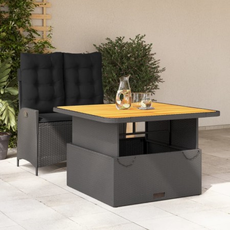 Set comedor de jardín 2 pzas con cojines ratán sintético negro by , Garden sets - Ref: Foro24-3277451, Price: 296,70 €, Disco...