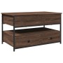 Mesa de centro madera ingeniería metal marrón roble 85x50x50 cm by , Coffee table - Ref: Foro24-845390, Price: 113,78 €, Disc...