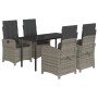 Set comedor de jardín 5 piezas con cojines ratán sintético gris von , Gartensets - Ref: Foro24-3212363, Preis: 554,39 €, Raba...