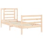 Bed frame with solid wood headboard 90x200 cm by vidaXL, Beds and slatted bases - Ref: Foro24-3194686, Price: 89,13 €, Discou...