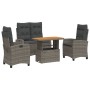 Juego de comedor de jardín 4 piezas con cojines ratán PE gris by , Garden sets - Ref: Foro24-3277407, Price: 481,51 €, Discou...