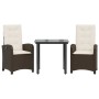 Set comedor de jardín 3 piezas y cojines ratán sintético marrón by , Garden sets - Ref: Foro24-3212340, Price: 318,62 €, Disc...