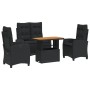 Juego comedor jardín 4 piezas con cojines ratán sintético negro von , Gartensets - Ref: Foro24-3277395, Preis: 484,38 €, Raba...