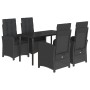 Set de muebles jardín 5 pzas con cojines ratán sintético negro by , Garden sets - Ref: Foro24-3212323, Price: 529,54 €, Disco...