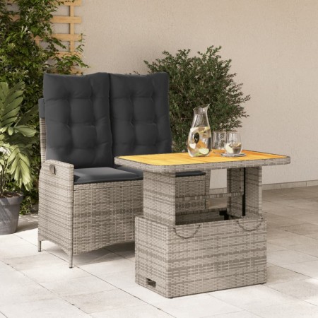 Juego de comedor jardín 2 pzas con cojines ratán sintético gris by , Garden sets - Ref: Foro24-3277466, Price: 245,71 €, Disc...