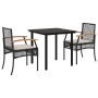 Set comedor de jardín 3 pzas con cojines ratán sintético negro von , Gartensets - Ref: Foro24-3213603, Preis: 195,94 €, Rabat...
