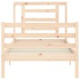 Estructura de cama con cabecero madera maciza 90x200 cm de vidaXL, Camas y somieres - Ref: Foro24-3194686, Precio: 89,13 €, D...
