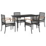 Set de muebles jardín 5 pzas con cojines ratán sintético negro von , Gartensets - Ref: Foro24-3213598, Preis: 347,49 €, Rabat...