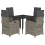 Set comedor de jardín 5 piezas con cojines ratán sintético gris by , Garden sets - Ref: Foro24-3212557, Price: 588,76 €, Disc...