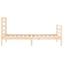 Bed frame with solid wood headboard 90x200 cm by vidaXL, Beds and slatted bases - Ref: Foro24-3194686, Price: 89,13 €, Discou...