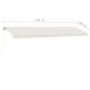 Cremefarbene manuell ausziehbare Fußmarkise 600 x 300 cm von vidaXL, Markisen - Ref: Foro24-3069597, Preis: 668,22 €, Rabatt: %
